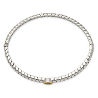 Sterling Silver w/14k Peridot Bangle Bracelet ,