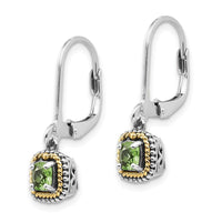 Sterling Silver w/14k Peridot Earrings ,