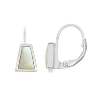 Sterling Silver White Small MOP Earrings ,