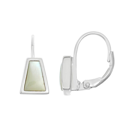 Sterling Silver White Small MOP Earrings ,