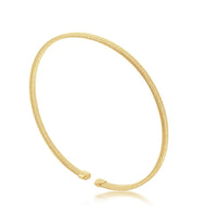 Sterling Silver Wire Designer Bangle; Bonded with 14K Gold Plating ,