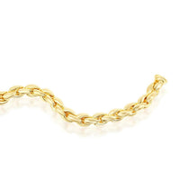 Sterling Silver With 14K Gold Overlay; Oval-Linked Bracelet; MADE IN ITALY ,
