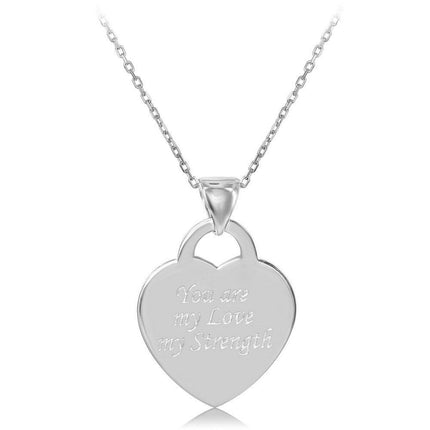 Sterling Silver "You Are My Love My Strength" Pendant Chain ,