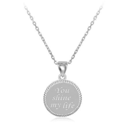 Sterling Silver "You Shine My Life" Pendant Chain ,