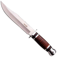 Survivor Hunting Knife - Stainless Steel Blade Wooden Handle with Sheath | HK-782L ,