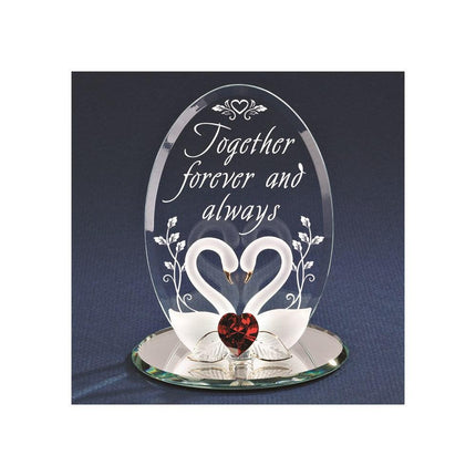Swans Together Forever Glass Figurine ,
