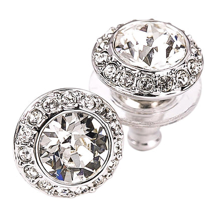 Swarovski Women's Angelic Rhodium-Plated Clear Crystal Pierced Earrings, 3/8" Diameter | 1081942 ,