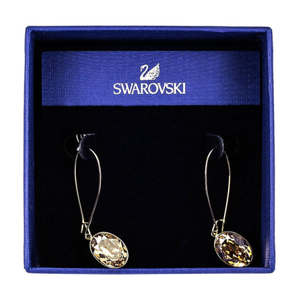 Swarovski Women's Puzzle Golden Shadow Crystal Pierced Earrings, 1-3/4" Size | 1120290 ,