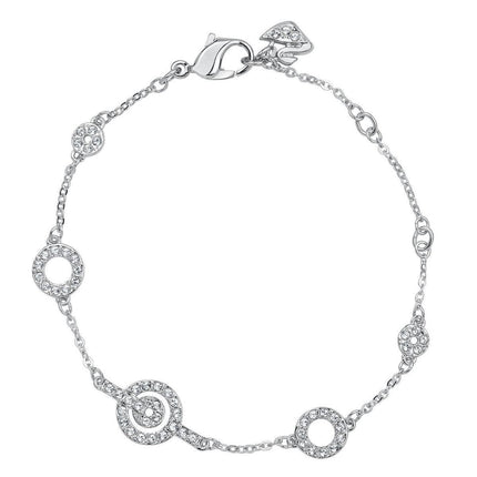 Swarovski Women's Purity Rhodium-Plated Clear Crystal Chain Bracelet, 6" Length | 1121075 ,