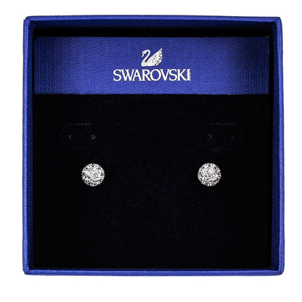 Swarovski Women's Emma Rhodium Plated Bubble Shaped Crystal Pierced Earrings, 3/8" Diameter | 1730583 ,