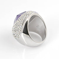 Swarovski Allure Collection Violet Gemstone Crystal Silver Tone Ring Size 55 | 5125093 ,