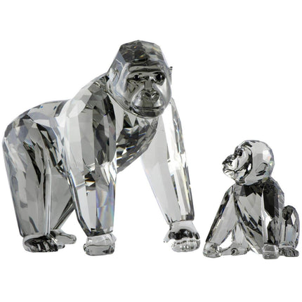 Swarovski Figurines - Clear Crystal Mother and Cub Gorilla | 952504 ,