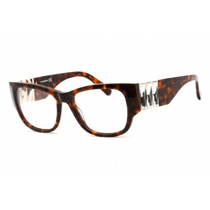 Swarovski Men's Eyeglasses - Rectangular Shape Dark Havana Plastic Frame | SK5473 052 ,
