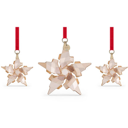 Swarovski Ornament Set - Festive Annual Edition 2021 Gold Tone Crystal | 5597133 ,