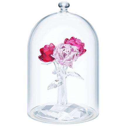 Swarovski Rose Bouquet - In the Secret Garden Pink Crystals with Bell Jar | 5493707 ,