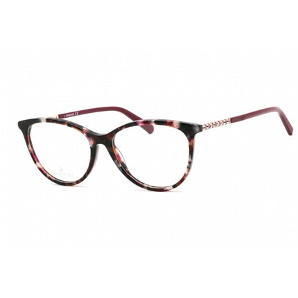 Swarovski Unisex Eyeglasses - Cat Eye Shape Colored Havana Plastic Frame | SK5396 55B ,
