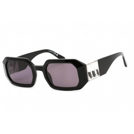 Swarovski unisex Sunglasses - Full Rim Shiny Black Plastic Rectangular | SK0387 01A ,