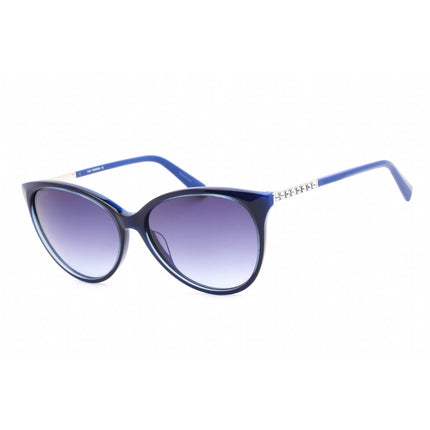 Swarovski unisex Sunglasses - Full Rim Shiny Blue Plastic Cat Eye Frame | SK0309 90W ,