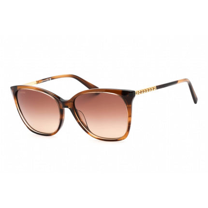 Swarovski unisex Sunglasses - Havana/Gold Plastic Cat Eye Shape Frame | SK0310 56F ,