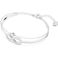 Swarovski Women's Bangle - Infinity White Crystals Elegant Rhodium Plated | 5520584 ,