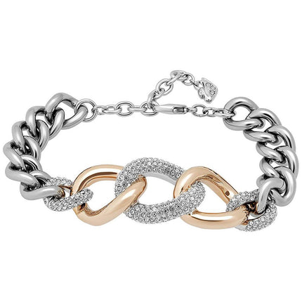 Swarovski Women's Bracelet - Bound Rose Gold & Silver Chain with Crystals | 5080042 ,