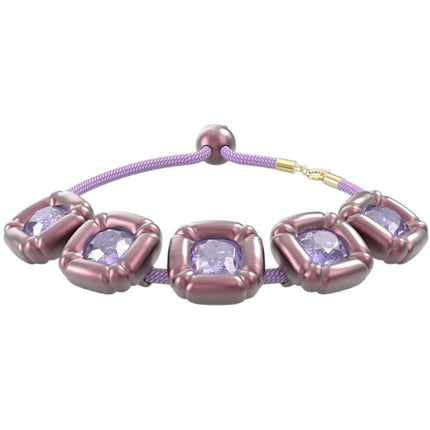 Swarovski Women's Bracelet - Dulcis Rose Gold Tone Cushion Cut Purple Stone | 5613731 ,