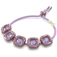 Swarovski Women's Bracelet - Dulcis Rose Gold Tone Cushion Cut Purple Stone | 5613731 ,
