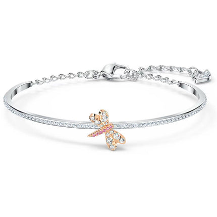 Swarovski Women's Bracelet - Eternal Flower Rose Gold Plated Dragonfly | 5518138 ,