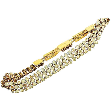 Swarovski Women's Bracelet - Fit Crystal Yellow Gold Steel Mesh Bracelet | 5381138 ,