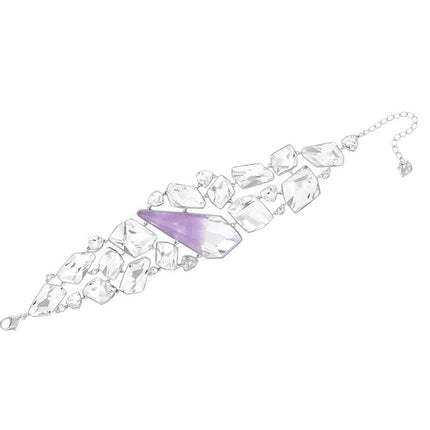 Swarovski Women's Bracelet - Organic Rhodium Plated with Crystals & Amethyst | 5132997 ,