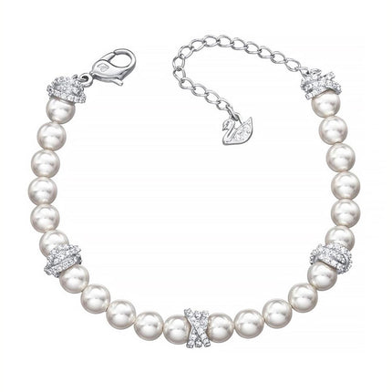 Swarovski Women's Bracelet - Originally White Pearl Rhodium Plated | 5466878 ,