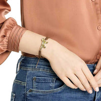 Swarovski Women's Bracelet - Pets Golden Retriever Brown Textile Rope | 5431410 ,