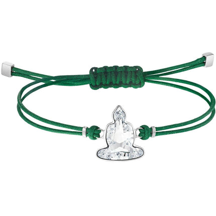Swarovski Women's Bracelet - Power Stainless Steel Green Rope Buddha | 5523173 ,