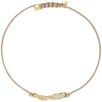 Swarovski Women's Bracelet - Power Yellow Gold Tone Plated Beige Rope Hook | 5508527 ,