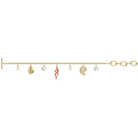 Swarovski Women's Bracelet - Shell Coral Yellow Gold Twisted Chain | 5520673 ,