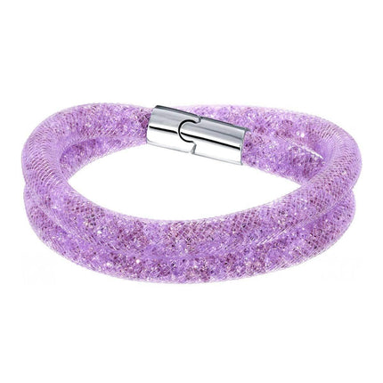 Swarovski Women's Bracelet - Stardust 15" Inch Purple Crystal Double Wrap | 5140103 ,