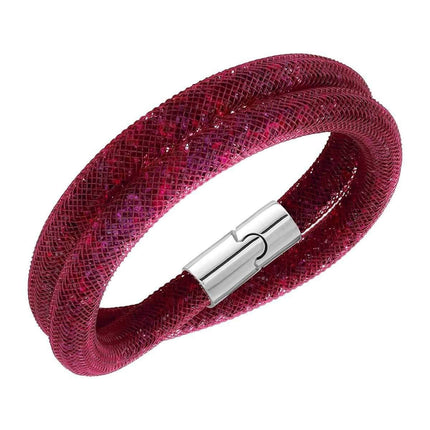 Swarovski Women's Bracelet - Stardust 15" Inch Ruby Red Crystal Double Wrap | 5139748 ,