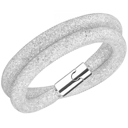 Swarovski Women's Bracelet - Stardust Deluxe Crystal Fishnet Tube, Small | 5184183 ,