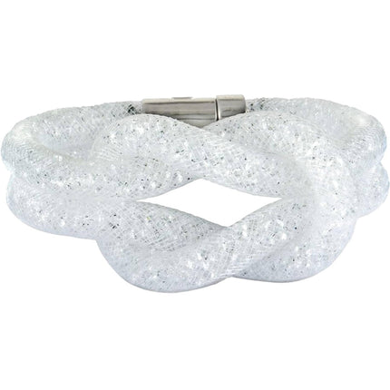 Swarovski Women's Bracelet - Stardust Fishnet Tube with White Crystal Knot | 5184175 ,