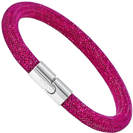 Swarovski Women's Bracelet - Stardust Fuchsia Nylon Fishnet Tube Medium | 5092091 ,