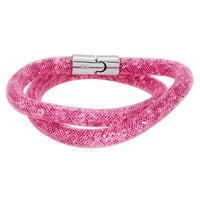Swarovski Women's Bracelet - Stardust Pink Nylon Fishnet Tube Wrap Around | 5139747 ,