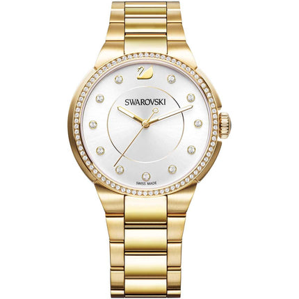 Swarovski Women's Bracelet Watch - City Silver Dial Yellow Gold Steel | 5213729 ,
