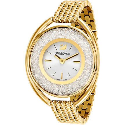 Swarovski Women's Bracelet Watch - Crystalline Oval White Dial Yellow Steel | 5200339 ,