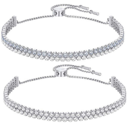 Swarovski Women's Bracelets Set - Subtle Clear and Blue Crystals Silver | 5253055 ,