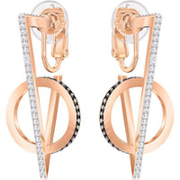 Swarovski Women's Clip Earrings - Hero Black & White Pave Rose Gold Crystal | 5374860 ,