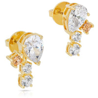 Swarovski Women's Earrings - Film PC Gold Tone and Czech White Crystal Drop | 5572835 ,