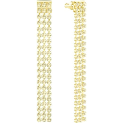 Swarovski Women's Earrings - Fit Gold Plated Long Dangle with White Crystals | 5364807 ,