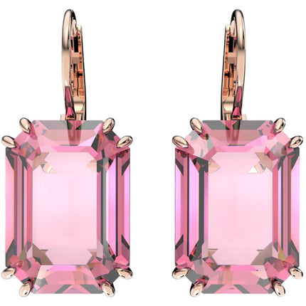 Swarovski Women's Earrings - Millenia Octagon Cut Pink Drop Rose Gold Tone | 5619502 ,