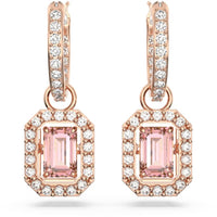 Swarovski Women's Earrings - Millenia Octagon Cut Pink Stone Rose Gold | 5649474 ,