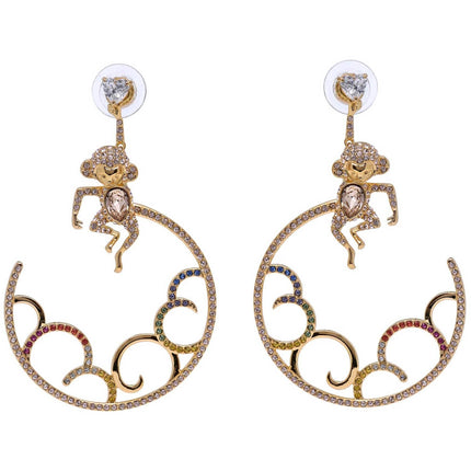 Swarovski Women's Earrings - My Hero Yellow Gold and Multicolored Crystal | 5500976 ,